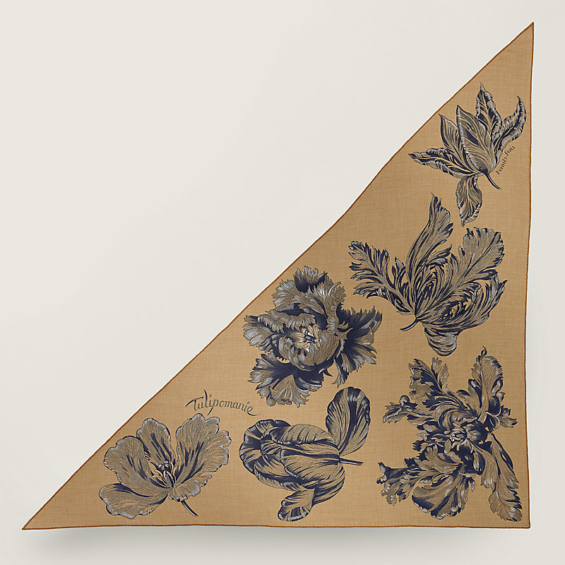 HERMES トライアングルジェアン チューリップマニア Tulipomanie Tulipomanie giant triangle - Brown | Hermès Canada